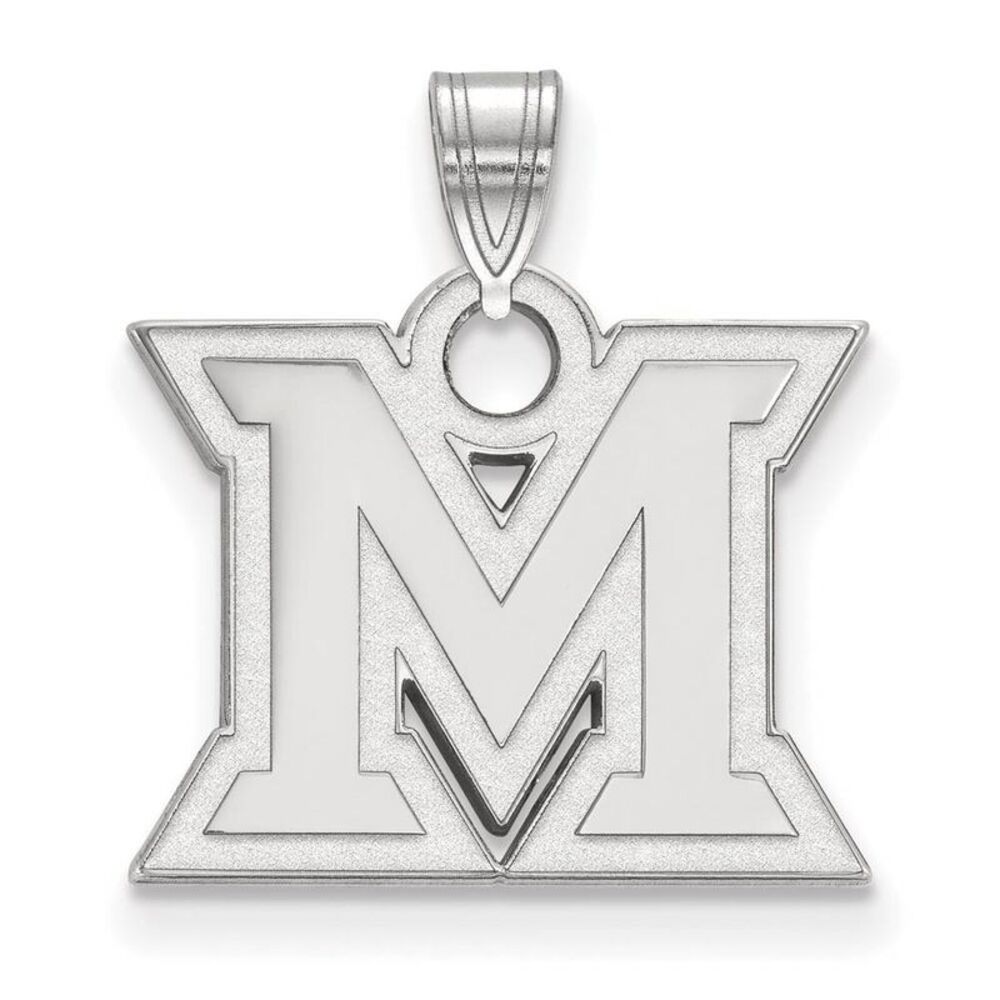 Sterling Silver Miami U Small Initial M Pendant